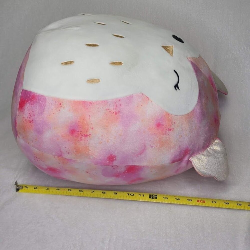 18 Inch Squishmallow Tazlow The Owl Tie Dye Pink Sparkly Ears Gold Accents - Picture 10 of 10